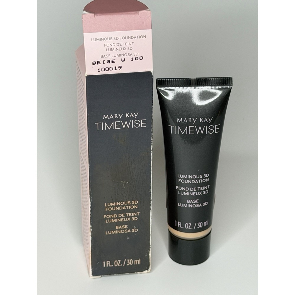New In Box Mary Kay TIMEWISE Luminous 3D Foundation BEIGE W 100- 100019